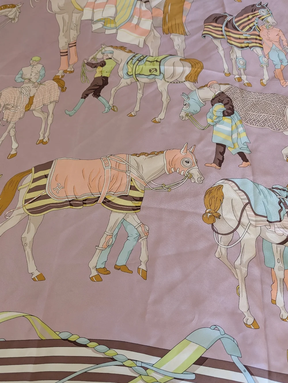 Hermès Pink Equestrian Silk Scarf - Picture 2 of 5